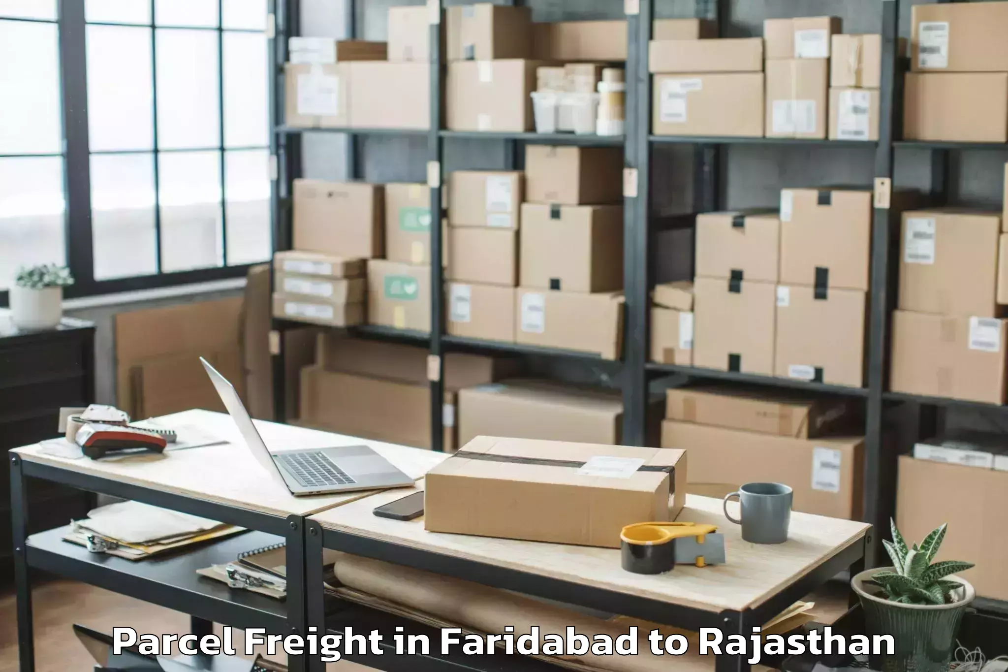 Book Faridabad to Jojawar Parcel Freight Online